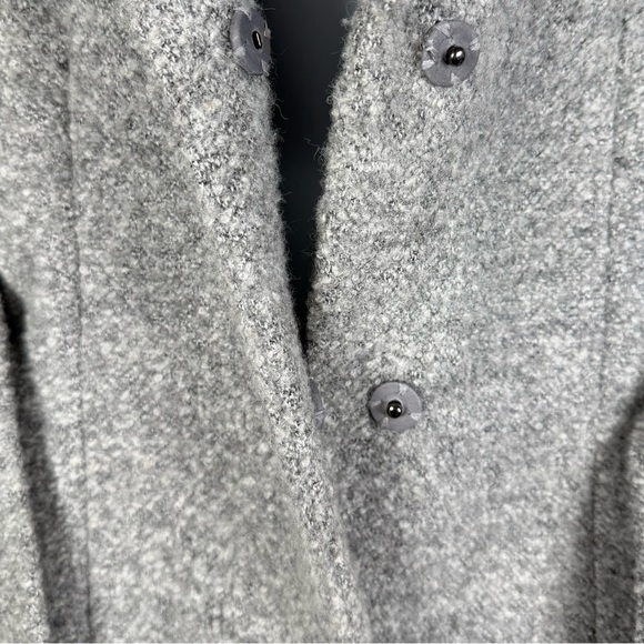 Calvin Klein Gray Wool Blend Belted Wrap Coat - Shawl Collar - Picture 9 of 13